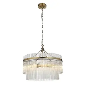 Luminosa Marietta 5 Light Multi Arm Lamp Ceiling Pendant Antique Brass