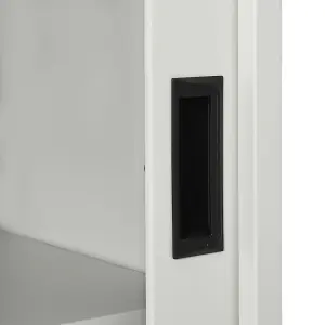 Berkfield Sliding Door Cabinet Light Grey 90x40x90 cm Steel