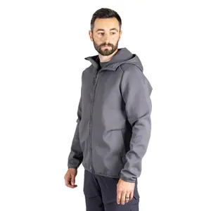 Mascot Customized Microfleece with Hood and Zipper (Stone Grey)  (X Large)