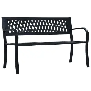 Berkfield Garden Bench 125 cm Black Steel