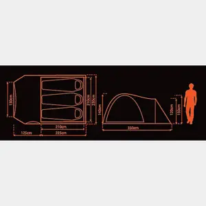 Eurohike Avon 3 Man DLX Nightfall Dome Tent with Darkened Bedroom
