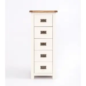 Lovere 5 Drawer Narrow Chest of Drawers Bras Drop Handle