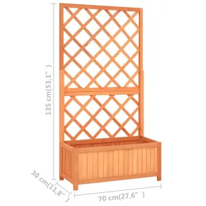 Berkfield Garden Trellis Planter Brown 70x30x135 cm Solid Firwood