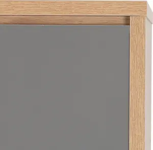 Seville 4 Door 2 Drawer Wardrobe Grey High Gloss and Light Oak Effect Veneer