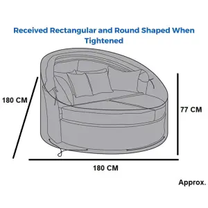 EVRE  Mixed Grey Bali Day Bed Outdoor Garden Furniture Set With Canopy & Cover