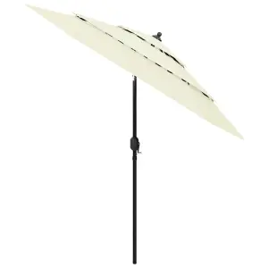 Berkfield 3-Tier Parasol with Aluminium Pole Sand 2.5 m