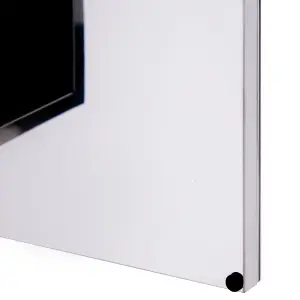 HOMCOM Wall Mounted Bathroom Mirror Glass Storage Cabinet Stainless Steel