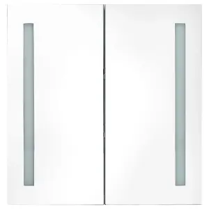 Berkfield LED Bathroom Mirror Cabinet Shining White 62x14x60 cm