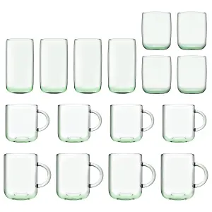 Pasabahce 16pc Aware Iconic Recycled Glassware Set - Green