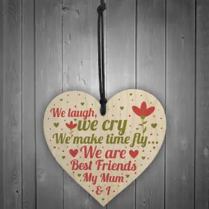 Red Ocean Mum Best Friend Gifts Handmade Wooden Hanging Heart Sign Christmas Birthday Gift For Mummy Mother