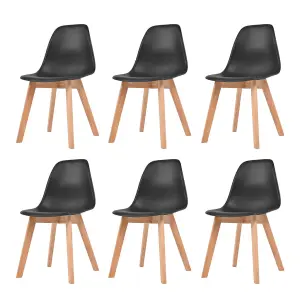 Berkfield Dining Chairs 6 pcs Black Plastic