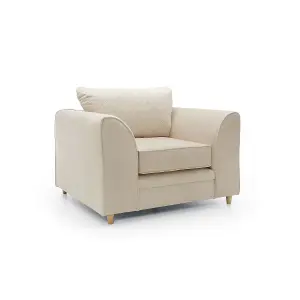 Chicago Velvet Armchair in Cream