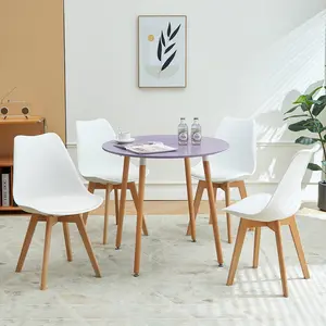 Dex 4 - Person Dining Set Purple / White