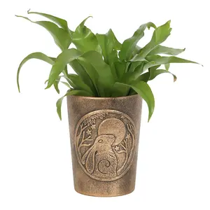 Antique Bronze Effect Terracotta Plant Pot - Hare Design