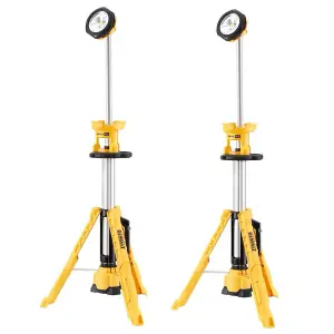 Dewalt DCL079 18v XR LED Light Tripod Site Light Pivot Head Cordless - Twin Pack