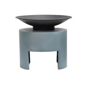 Fire Pit & Oval Console Cement H41Cm W46Cm