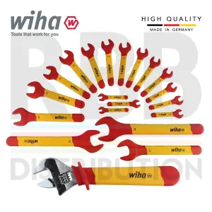 Wiha Insulated Spanner Set 21pcs 6 To 32mm Single Open End VDE Electrician 43022