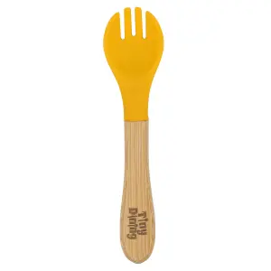 Bamboo Baby Weaning Fork & Spoon Set - Yellow