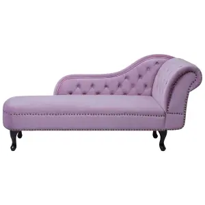 Right Hand Chaise Lounge Velvet Light Violet NIMES