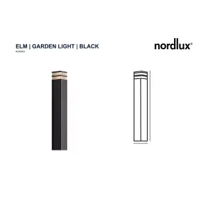 Nordlux Elm Outdoor Patio Terrace Garden Light In Black (Height) 80cm