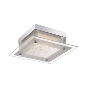 Luminosa Classic LED Flush Ceiling Light Chrome, Cool White 4000K 960lm