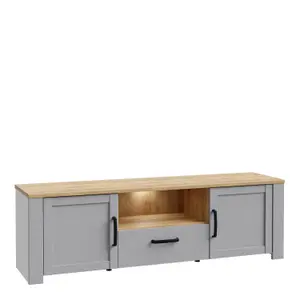 Bohol 2 Door 1 Drawer TV Unit in Riviera Oak/Grey Oak