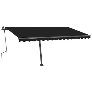 Berkfield Manual Retractable Awning with LED 400x300 cm Anthracite