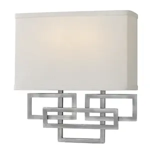 Elstead Lanza 2 Light Indoor Wall Light Nickel, E14