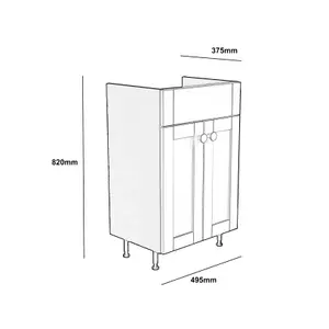 Ashford Standard Matt Dusty grey Double Freestanding Bathroom Vanity unit (H) 820mm (W) 495mm