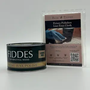 Fiddes Supreme Liming Wax, 400ml & Free Priory Polishes Lint Free Cloth