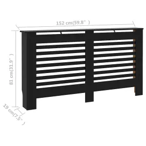 Berkfield Radiator Cover Black 152x19x81 cm MDF