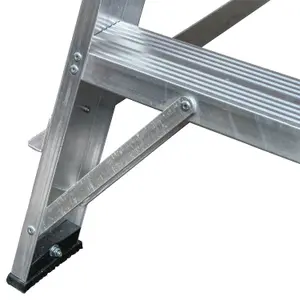 1.5m Heavy Duty Single Sided Fixed Step Ladders - Handrail Platform Safety Barrier