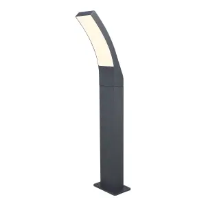 GoodHome Gambell Dark grey Mains-powered (wired) 1 lamp Integrated LED Outdoor Post light (H)600mm