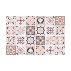 24 Pieces 15x15cm Menara Pink and Grey Cement Moroccan Tile Stickers