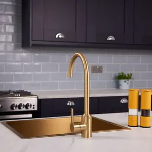 Flode Bryne Kitchen Mixier Tap Brushed Brass Finish