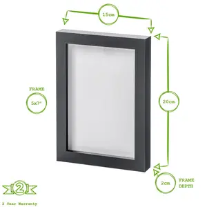 Photo Frames with 4" x 6" Mount - 8" x 10" - Black/Grey - Pack of 5 (Set of 5) White / 15cm W x 20cm H x 2cm D