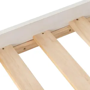 Toledo 3ft 90cm Single Bed Frame in White PINE and MDF