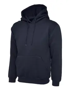 Uneek - Unisex Classic Hooded Sweatshirt/Jumper  - 50% Polyester 50% Cotton - Navy - Size XS