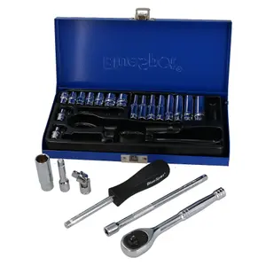 Professional Socket Set Deep & Shallow 1/4" Drive Metric 24pc 4mm - 13mm