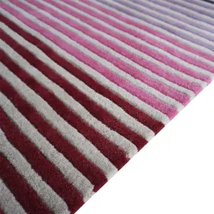 Spectrum Autumn Modern Wool Striped Runner Rugs in Multi - 60x230cm