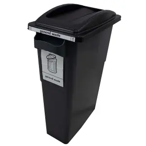 SustainaBin Indoor Recycling Bin - Black - Swing - 70 Litres