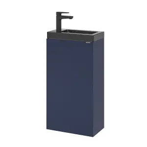 GoodHome Imandra Matt Blue Single Freestanding Bathroom Cloakroom unit (H) 790mm (W) 440mm