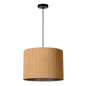 Lucide Magius Scandinavian Pendant Light 42cm - 1xE27 - Light Wood