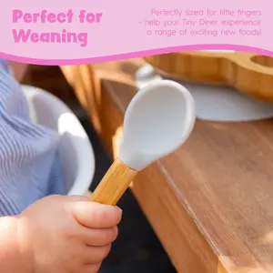 Bamboo Baby Weaning Fork & Spoon Set - Beige