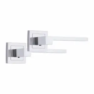 1 Set Zeta Design Bathroom Door Handle Set Polished Chrome Finish