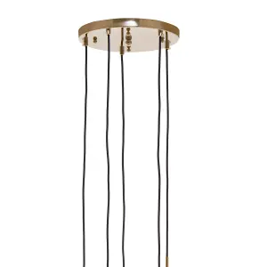 Interiors by Premier Revive Gold Finish Five Pendant Lights