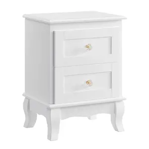 Yarmouth 2 Drawer Bedside Table (Set of 2) White