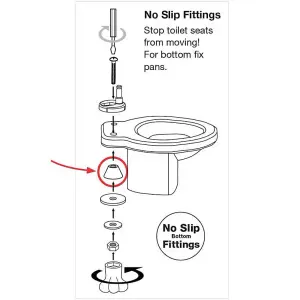 Bottom Fix Toilet Seat Non-Slip Cone Set Replacement Parts