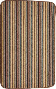 Dandy by William Armes, Ios Stripe Indoor Washable Rug, Brown, 80 x 50