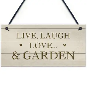 Red Ocean Live Love Laugh Hanging Garden Sign Novelty Plaque For Garden Shed Home Decor